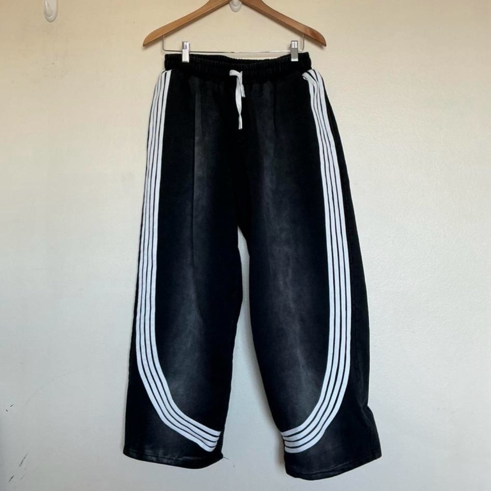 Minted striped sweat pants heathered grey black men’s large